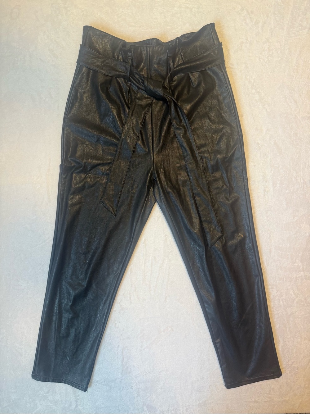 Commando Black Faux-Leather Paperbag Waist Trousers